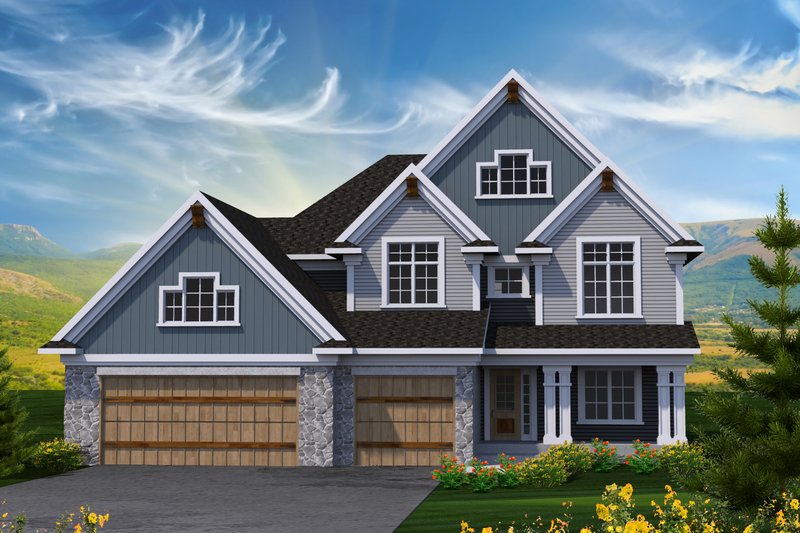 Dream House Plan - Craftsman Exterior - Front Elevation Plan #70-1231