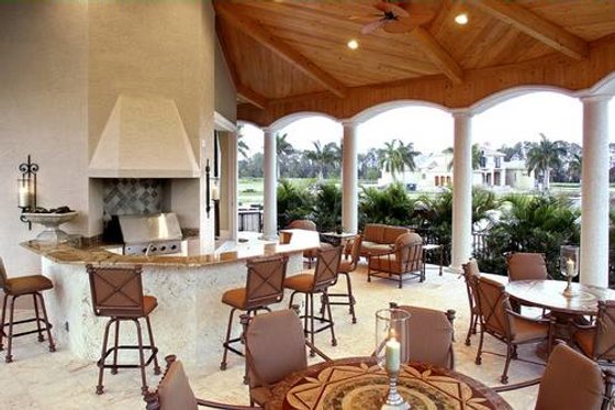 Exterior - Outdoor Living 1 for Mediterranean House Plan #27-216 - 5 bed, 5.5 bath