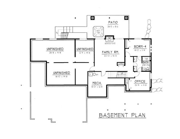 House Plan Design - Farmhouse Floor Plan - Lower Floor Plan #112-167