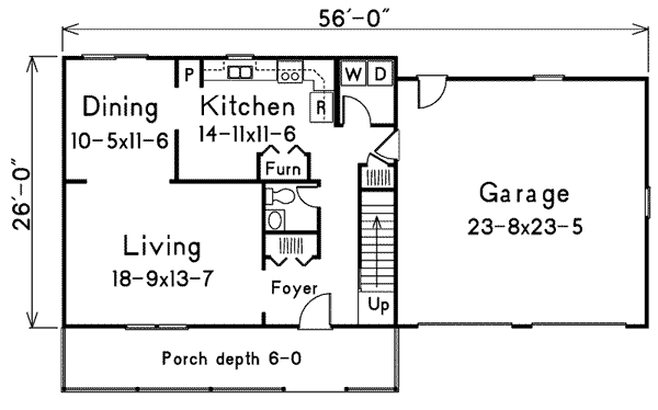 Country Floor Plan - Main Floor Plan #57-234