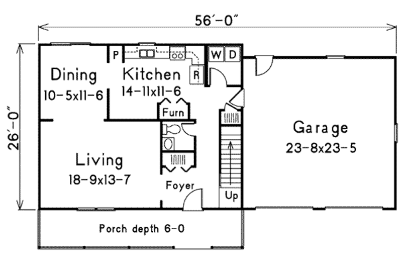 Dream House Plan - Floor Plan - Main Floor for Country House Plan #57-234 - 3 bed, 2.5 bath