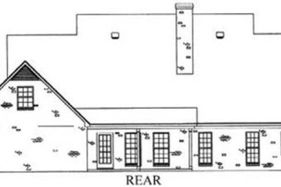 Exterior - Rear Elevation for Southern House Plan #16-219 - 5 bed, 3.5 bath