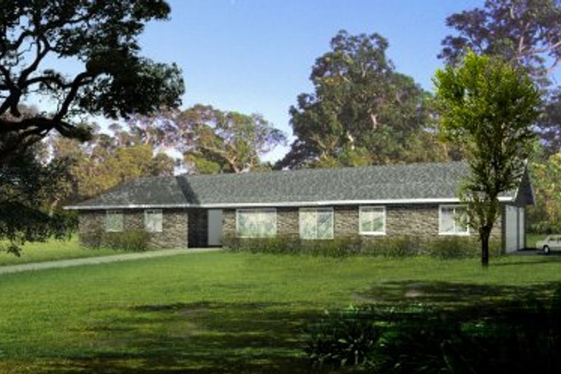 Architectural House Design - Adobe / Southwestern Exterior - Front Elevation Plan #1-495