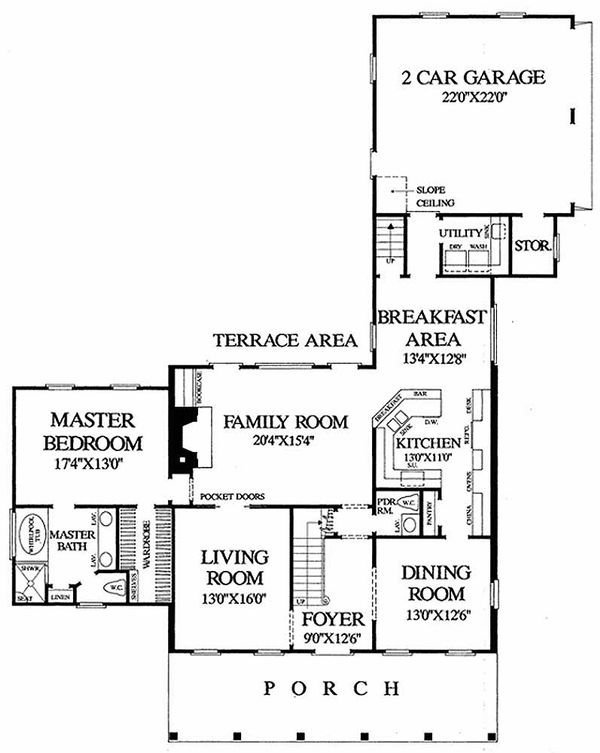 House Blueprint - Southern Floor Plan - Main Floor Plan #137-140