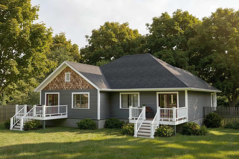 Architectural House Design - Exterior - Rear Elevation for Traditional House Plan #79-236 - 2 bed, 1 bath