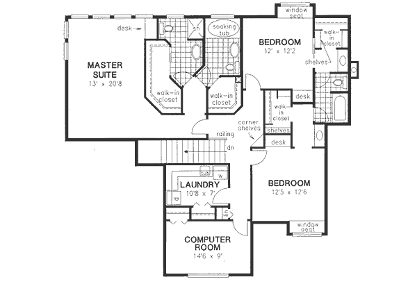 European Floor Plan - Upper Floor Plan #18-9117