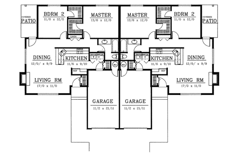 Home Plan - Floor Plan - Main Floor for Traditional House Plan #100-107 - 2 bed, 1 bath