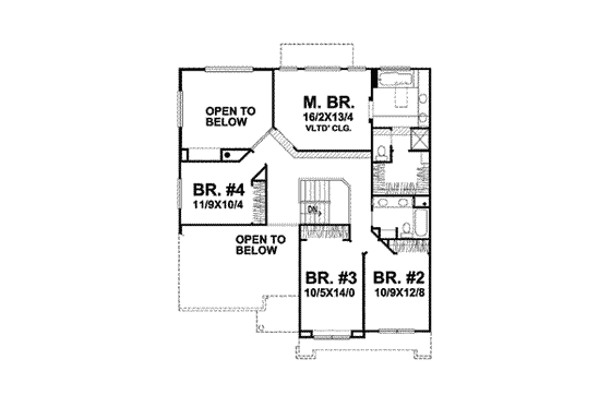 Floor Plan - Upper Floor House Plan #50-242 - 4 bed, 2.5 bath