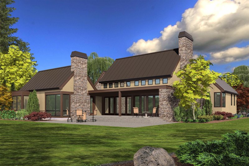Architectural House Design - Exterior - Rear Elevation for Modern House Plan #48-478 - 3 bed, 2.5 bath