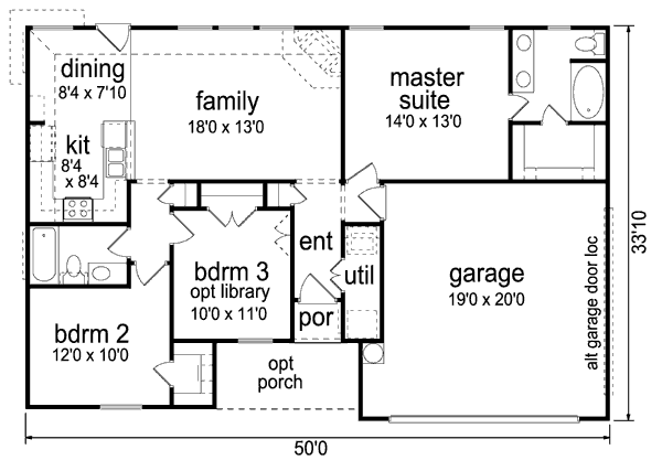 House Plan Design - Ranch Floor Plan - Main Floor Plan #84-469