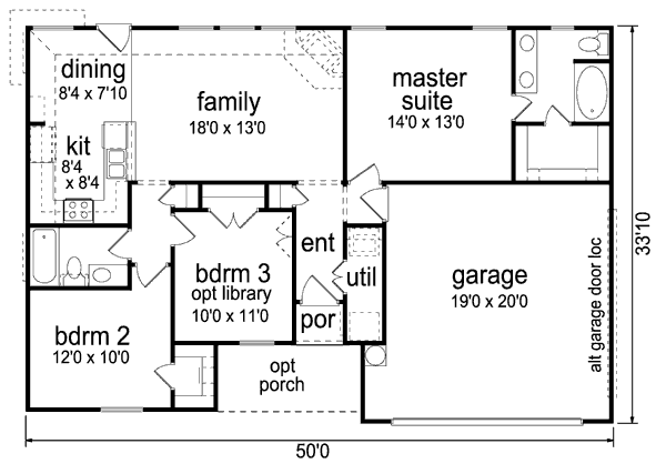 Dream House Plan - Ranch Floor Plan - Main Floor Plan #84-469