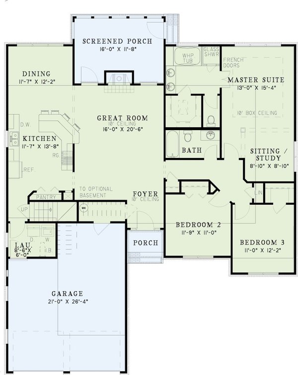 House Design - Traditional Floor Plan - Main Floor Plan #17-2876