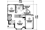 European Style House Plan - 3 Beds 1 Baths 1886 Sq/Ft Plan #25-4867 