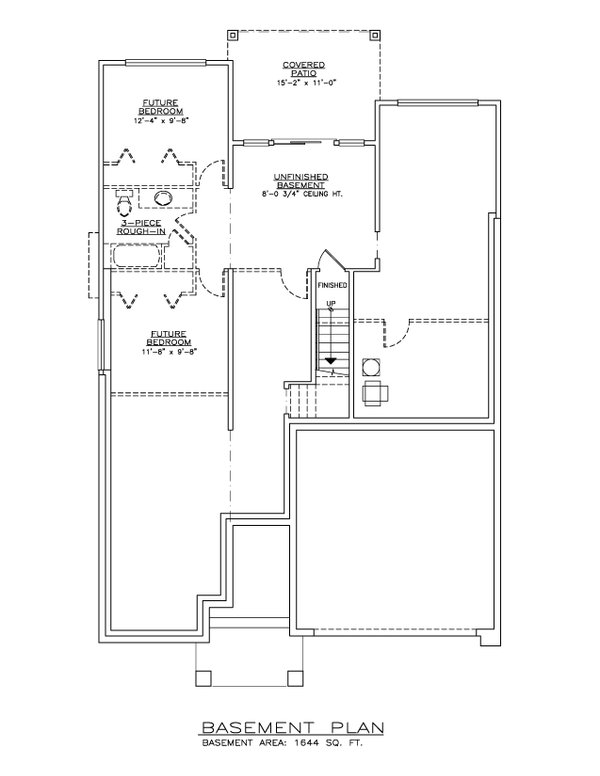 Contemporary Floor Plan - Lower Floor Plan #1100-46