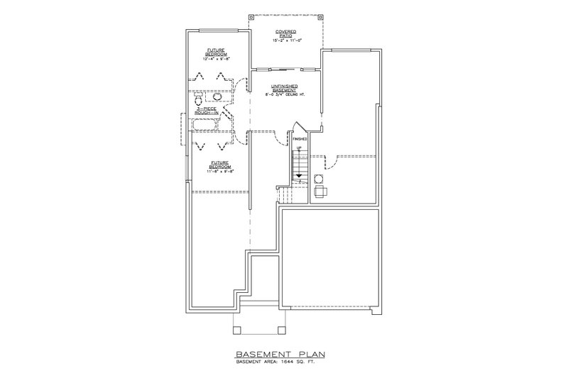 House Blueprint - Floor Plan - Lower Floor for Contemporary House Plan #1100-46 - 3 bed, 2 bath