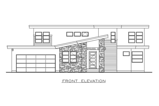 Exterior - Front Elevation 3 for Contemporary House Plan #1100-21 - 3 bed, 2.5 bath