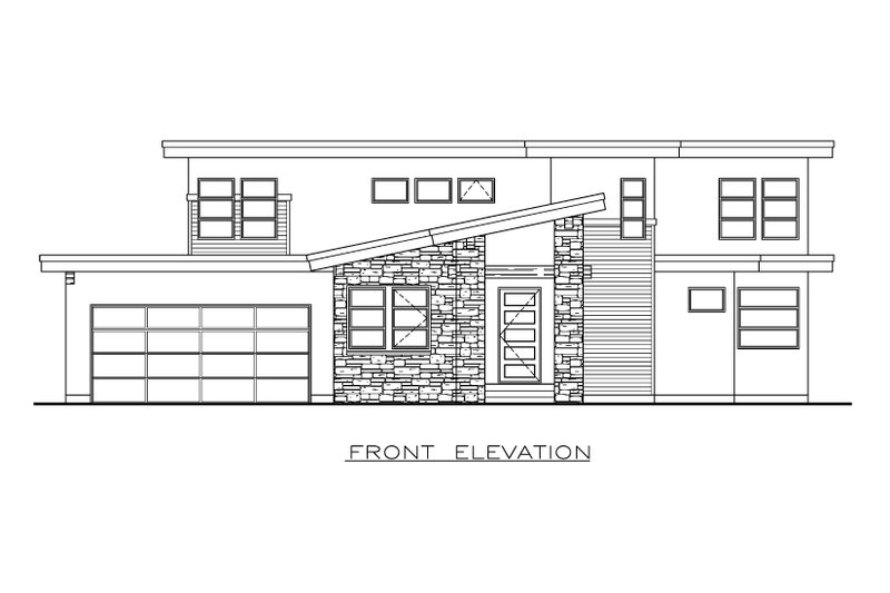 Home Plan - Exterior - Front Elevation 3 for Contemporary House Plan #1100-21 - 3 bed, 2.5 bath