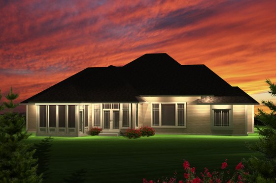 Exterior - Rear Elevation for Traditional House Plan #70-1122 - 3 bed, 2.5 bath