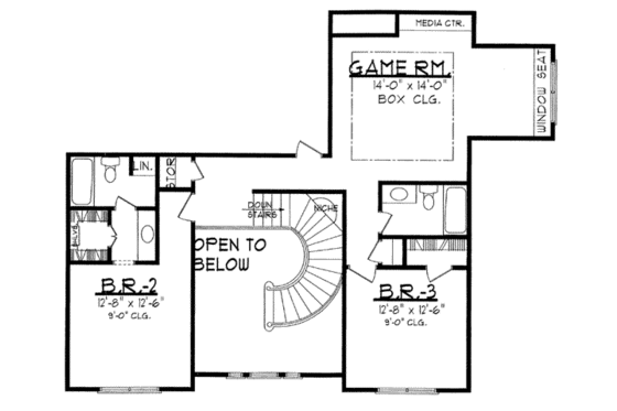 Floor Plan - Upper Floor for Country House Plan #62-132 - 4 bed, 4 bath