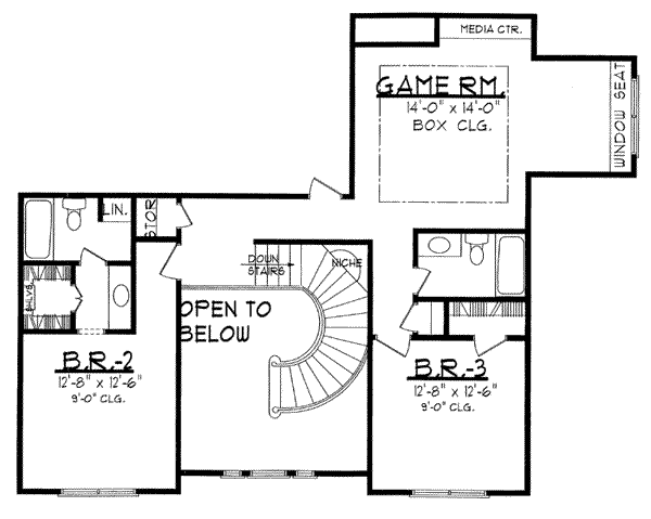 Country Floor Plan - Upper Floor Plan #62-132