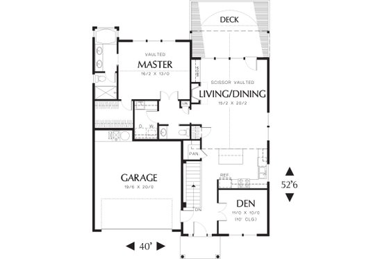 Main Level Floor Plan - 2000 square foot Traditional home