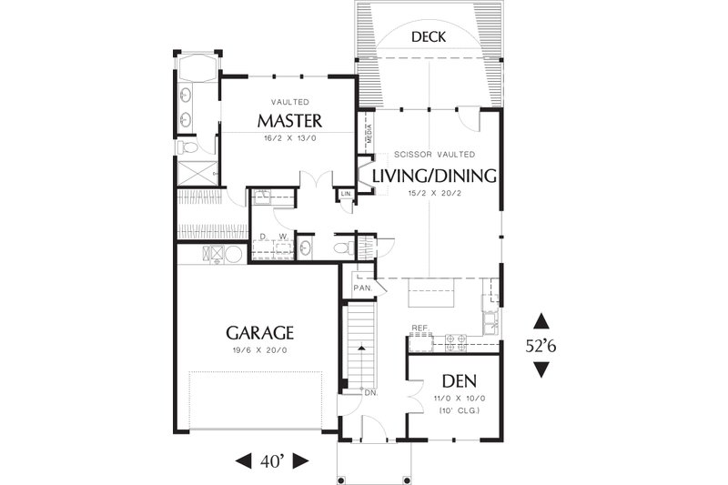 Home Plan - Main Level Floor Plan - 2000 square foot Traditional home