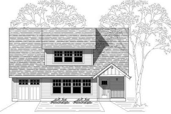 Exterior - Front Elevation for Traditional House Plan #423-12 - 4 bed, 3 bath