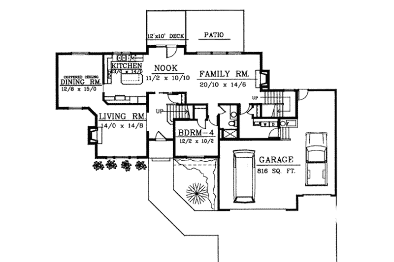 Home Plan - Floor Plan - Main Floor for Traditional House Plan #94-201 - 4 bed, 3 bath