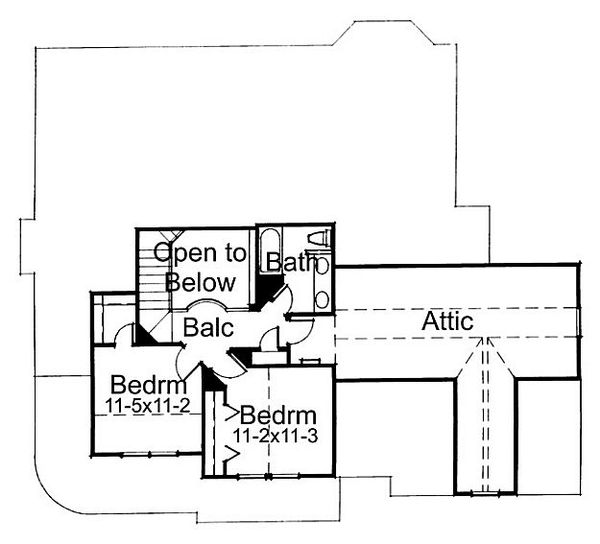 House Blueprint - Country Floor Plan - Upper Floor Plan #120-137