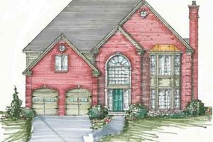 European Exterior - Front Elevation Plan #136-101