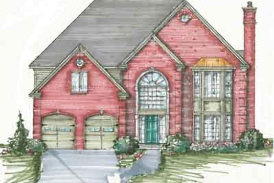 Exterior - Front Elevation for European House Plan #136-101 - 4 bed, 3.5 bath
