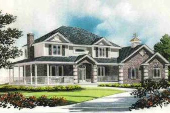 Exterior - Front Elevation for Country House Plan #308-150 - 5 bed, 2.5 bath