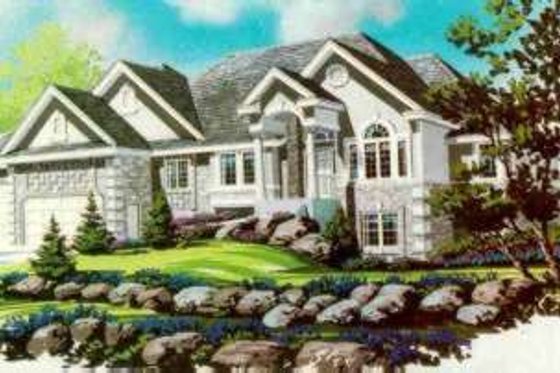 Exterior - Front Elevation for European House Plan #308-216 - 5 bed, 3.5 bath