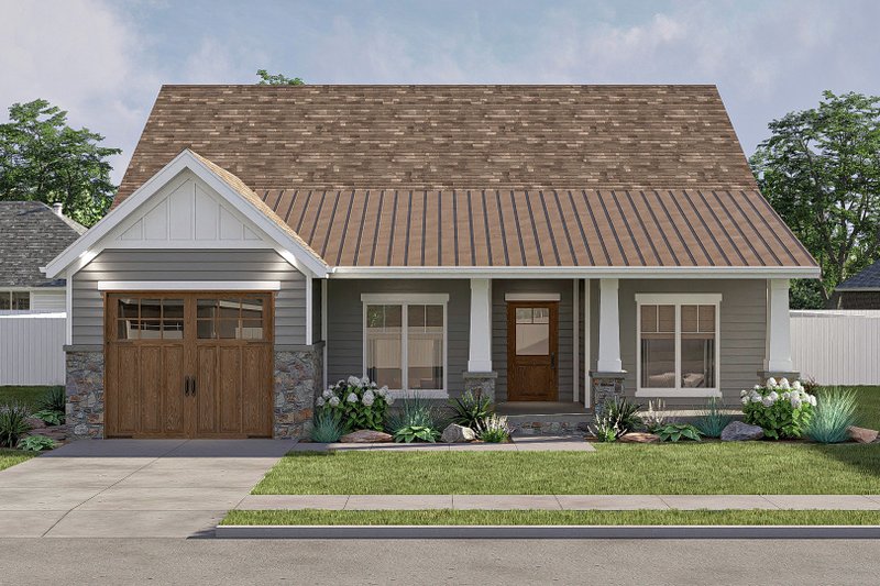 House Blueprint - Traditional Exterior - Front Elevation Plan #455-416