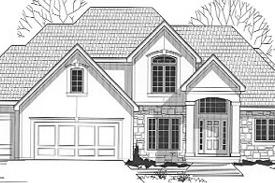 Exterior - Front Elevation for Traditional House Plan #67-104 - 4 bed, 3.5 bath
