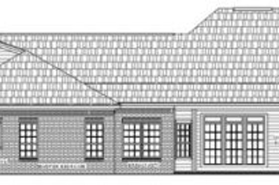 Exterior - Rear Elevation for European House Plan #21-201 - 4 bed, 3 bath