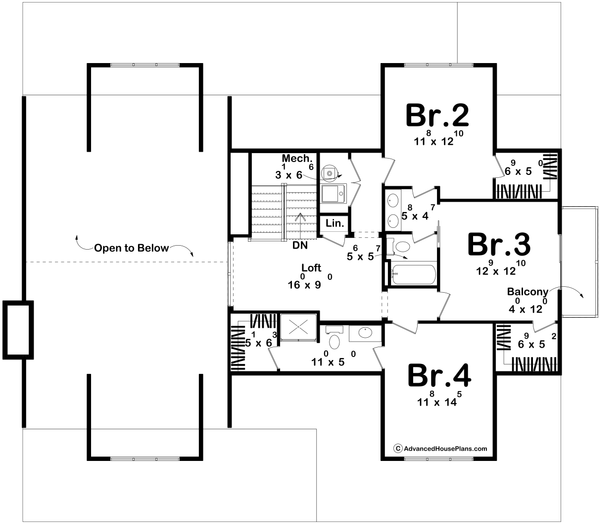 Dream House Plan - Farmhouse Floor Plan - Upper Floor Plan #455-359