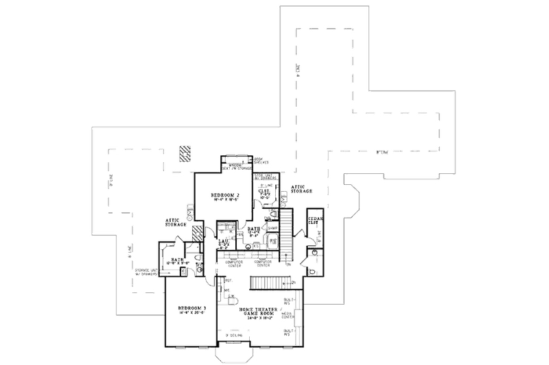 Dream House Plan - Floor Plan - Upper Floor for Colonial House Plan #17-2166 - 4 bed, 4.5 bath