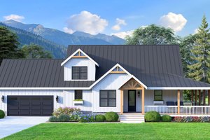 House Blueprint - Farmhouse Exterior - Front Elevation Plan #932-1355