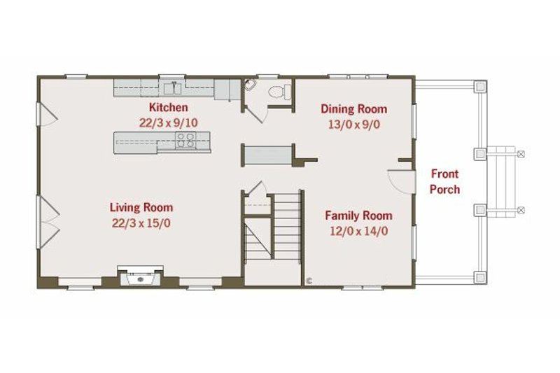 Dream House Plan - Floor Plan - Main Floor for Craftsman House Plan #461-22 - 3 bed, 3.5 bath
