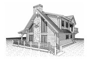 Log Style House Plan - 2 Beds 2 Baths 1427 Sq/Ft Plan #451-12 