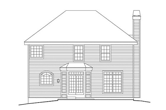 Exterior - Rear Elevation for Classical House Plan #57-335 - 4 bed, 2.5 bath