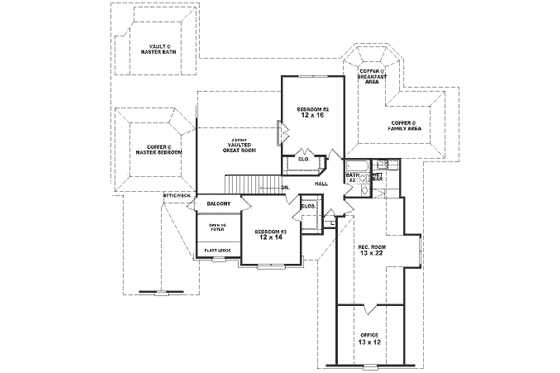 Floor Plan - Upper Floor for Traditional House Plan #81-377 - 4 bed, 3.5 bath