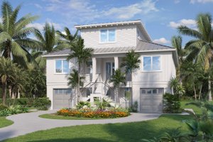 Beach Exterior - Front Elevation Plan #938-128