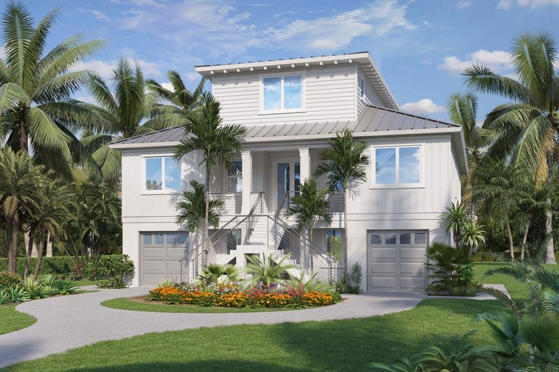 Architectural House Design - Beach Exterior - Front Elevation Plan #938-128