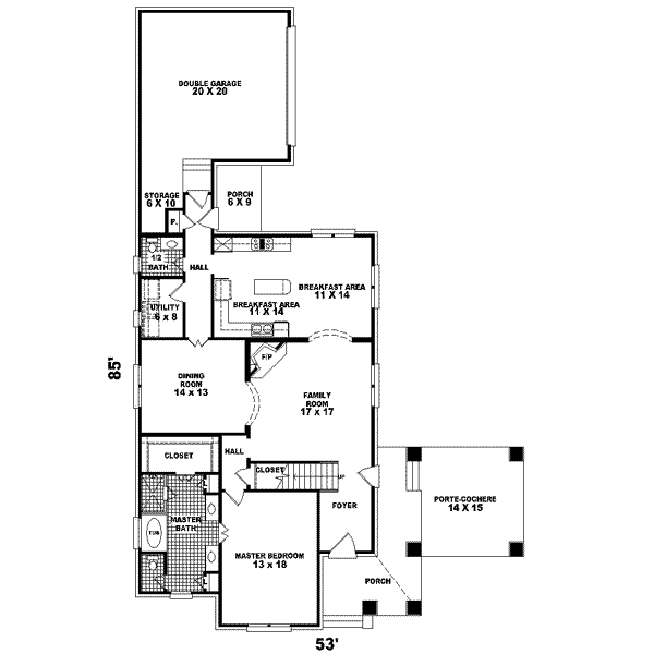 Tudor Floor Plan - Main Floor Plan #81-414
