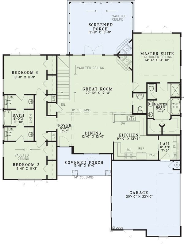 Farmhouse Floor Plan - Main Floor Plan #17-2311