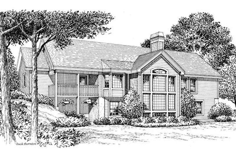 Architectural House Design - Exterior - Rear Elevation for Ranch House Plan #57-341 - 3 bed, 2 bath