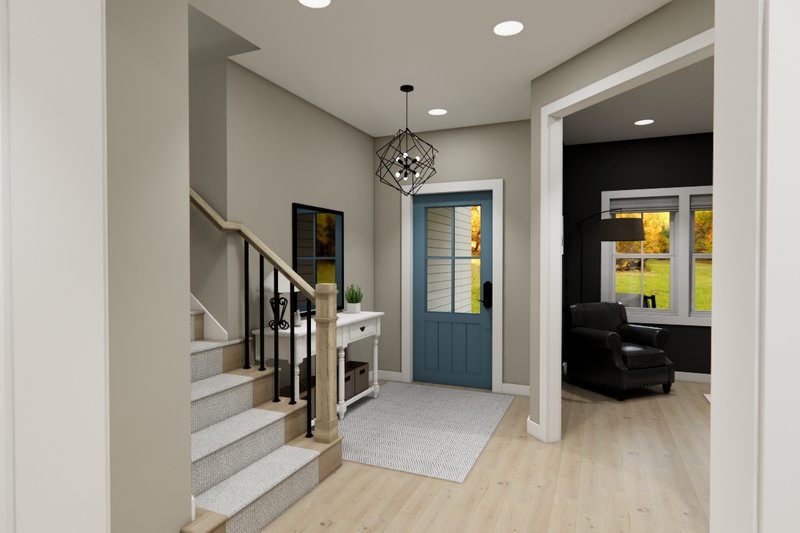House Blueprint - Interior - Entry for Bungalow House Plan #51-1405 - 3 bed, 2 bath
