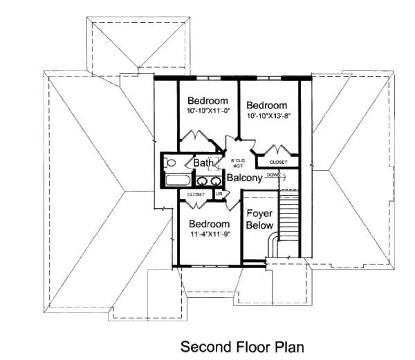 European Floor Plan - Upper Floor Plan #46-515